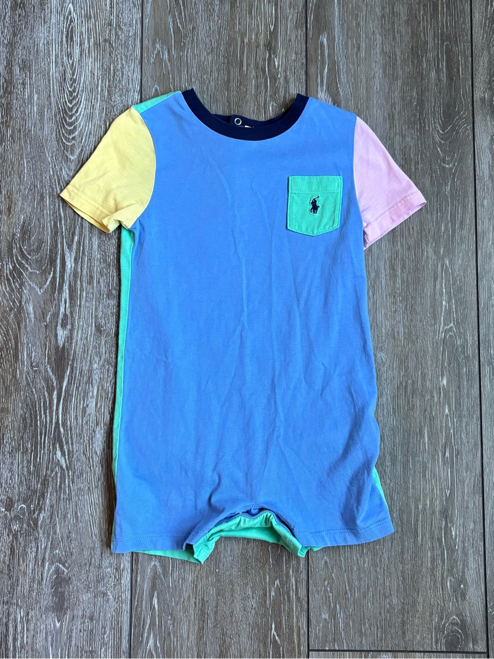 Ralph Lauren Color-Blocked Cotton Jersey Shortall